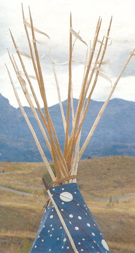 More than decorative, traditional streamers attached to the poles of tipis indicate the direction of the wind.