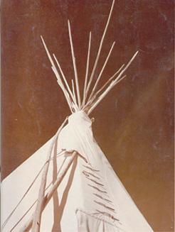 Detail of a Tepee by White Buffalo Lodges in Livingston, Montana